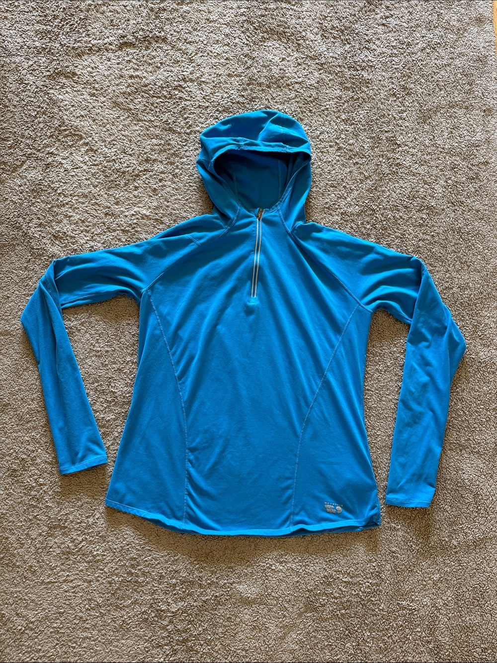 Mountain Hardwear Women's Bright Blue Hooded Long Sleeve Pullover